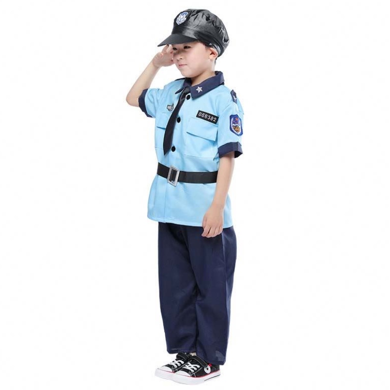 Halloween öltözködési rendőr úgy tesz, mintha játszik gyerekek rendőrségi jelmez fiúknak HCBC-005