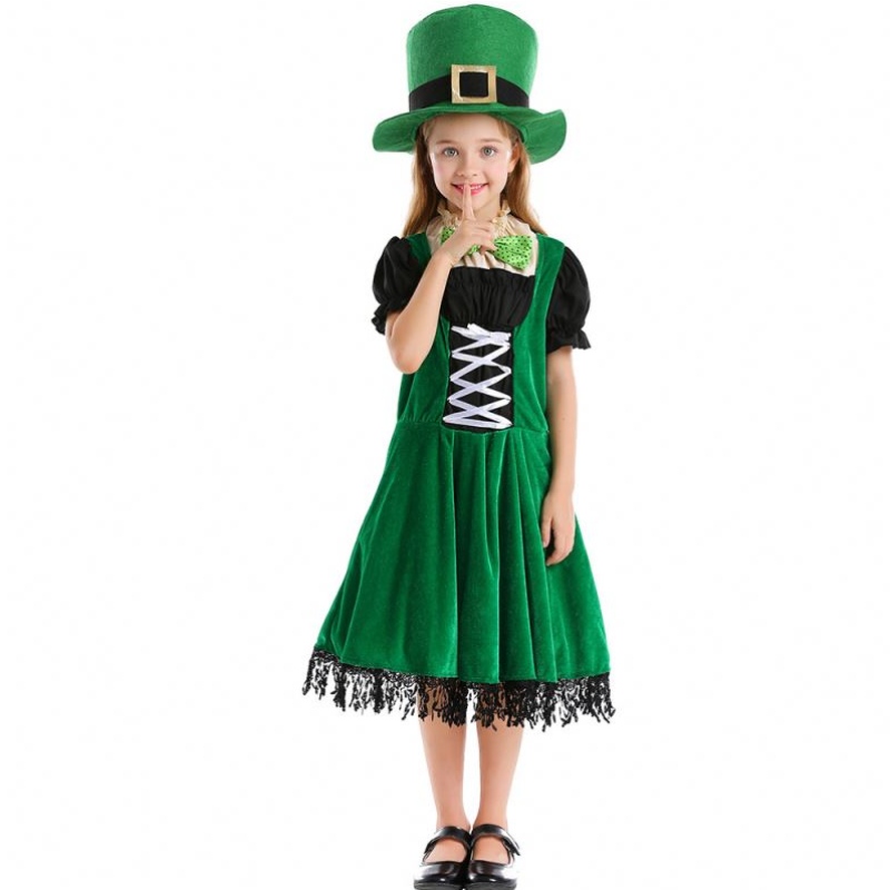Kiváló minőségű elf gyermekek cosplay divatos buli ruha carnival leprechaun St. Patricknapi Halloween cosplay jelmeze