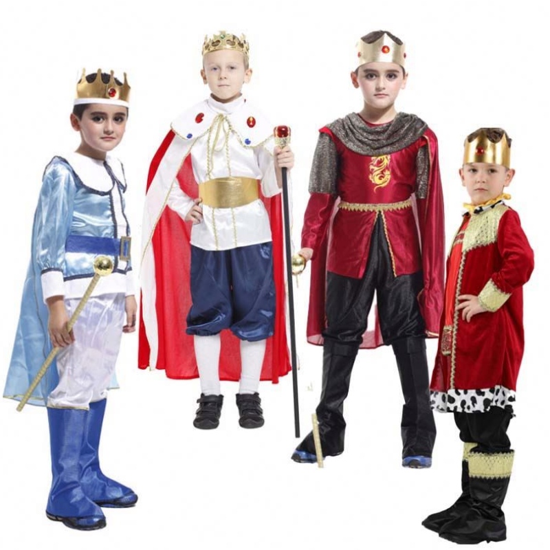 Halloween karácsonyi cosplay party ruhák divatos öltözködési gyerekek fiúk középkori herceg fiú király jelmez HCBC-022