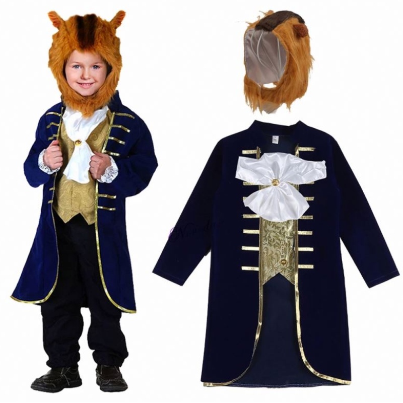 Kisgyermek kisgyermek Halloween cosplay vadállat herceg gyerekek herceg jelmez fejfedésinyakkendővel hcbl-014