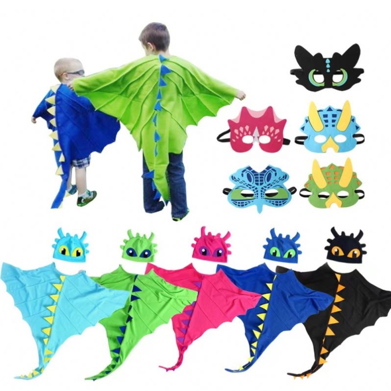 Gyerekek Dinoszaurusz-Costume-Cape Hood Halloween cosplay jelmez születésnapi partiján
