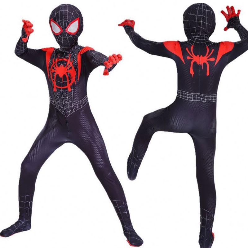 Filmjáték jelmez szülő-gyermekek párhuzamos univerzum fekete pók jumpsuit felnőtt anime cosplay pókember halloween jelmez