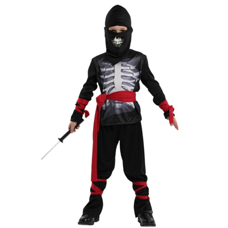 Halloween gyerekek fiú jelmez karnevál jelmez cosplay csontvázninja jelmez