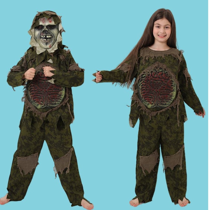 Gyerek Halloween zombi jelmez cosplay fiú szörny jelmez horror maszk zombi ruhák