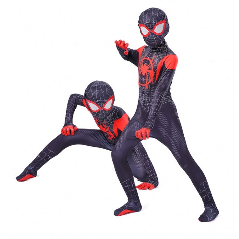 New Miles Morales távol az otthoni cosplay jelmez Zentai Pókember jelmez szuperhős testpandex öltöny gyerekeknek