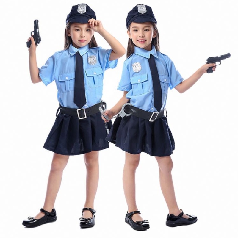 Girls Halloween rendőr tisztviselő jelmez gyerekek Gyerek szerepjáték cosplay férfi Egységes party divatos ruha