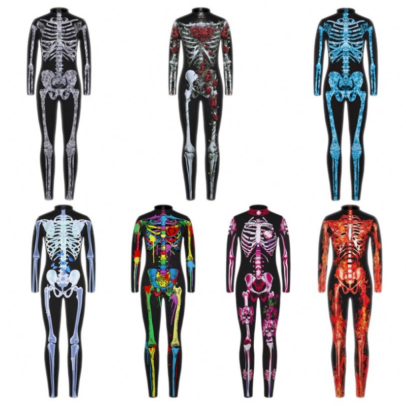 Halloween ijesztő cosplay jelmezek gyerekeknek csontváz bodysuit ördög vámpír karnevál párt ruházat koponya ruha jumpsuit