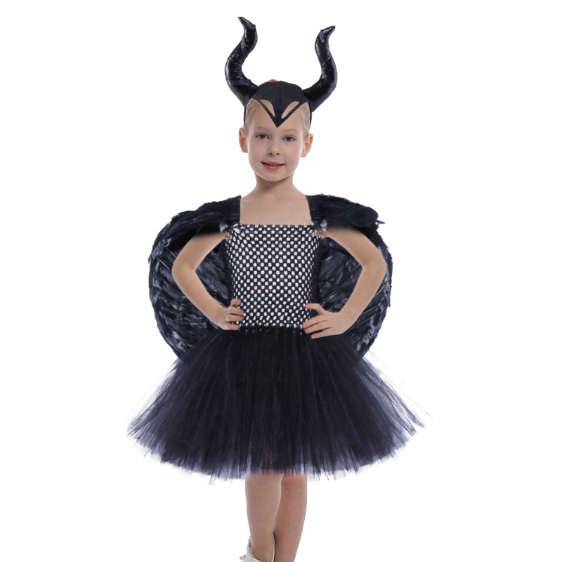 Amazon forró értékesítés lányok hercegnő bolyhos tutu ruhák gyermekek Halloween vámpír boszorkány cosplay party öltözköd